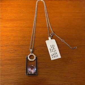 Sterling Silver Amethyst & Cubic Zirconia Birthstone Necklace